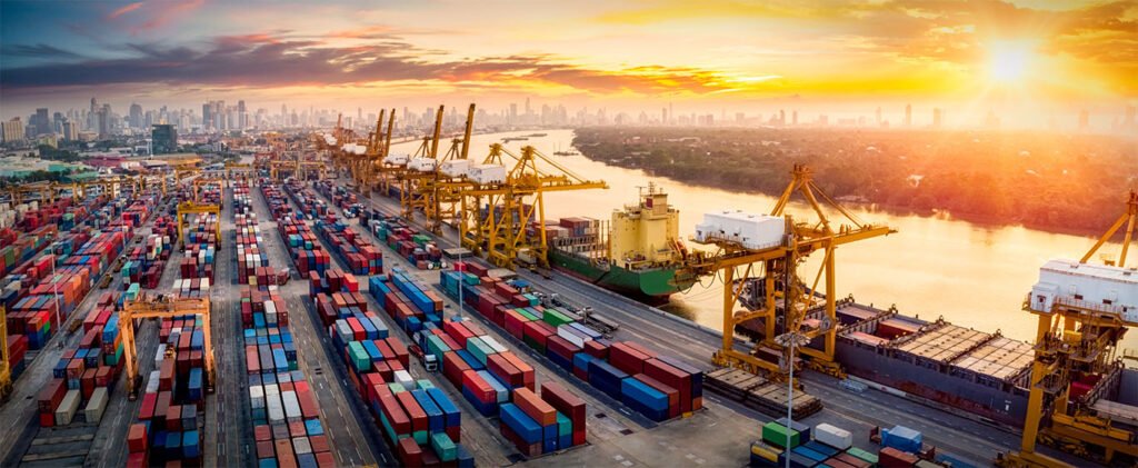 Logistics and transportation of Container Cargo ship and Cargo p